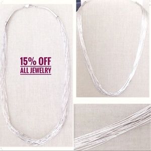 🆕 .925 Sterling Silver Micro Beaded Multi Layer Necklace NWT